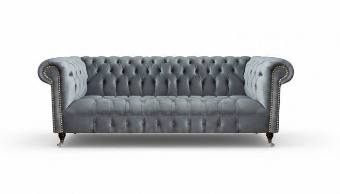 Chesterfield Canapé Dräisëtzer Wunnzëmmerscouch Miwwelen Gro Textil Nei