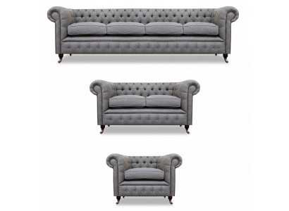 Canapé-Set Stoff Textil Polstersofa Chesterfield Living Zëmmer Neit Design