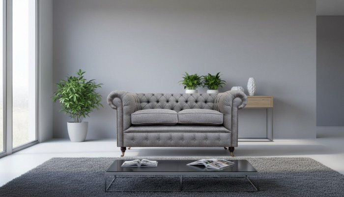 Design Sofa Këssen Canapé Gro Luxus Textil Zweisëtzer Sofasen Chesterfield