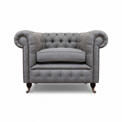 Wunnzëmmer Sessell Luxus Polster Stoff Chesterfield Textil Sëtz Nei Ariichtung