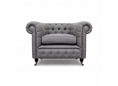 Wunnzëmmer Sessell Luxus Polster Stoff Chesterfield Textil Sëtz Nei Ariichtung