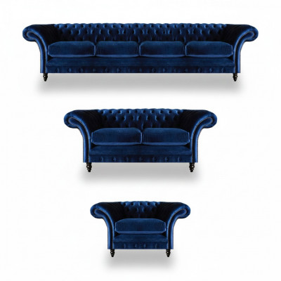 Chesterfield Sofas Nei Garnitur 3tlg Wunnzëmmer Ariichtung Sofagarnitur