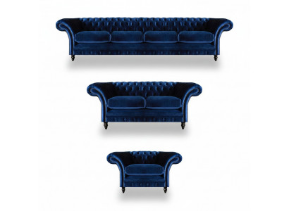 Chesterfield Sofas Nei Garnitur 3tlg Wunnzëmmer Ariichtung Sofagarnitur