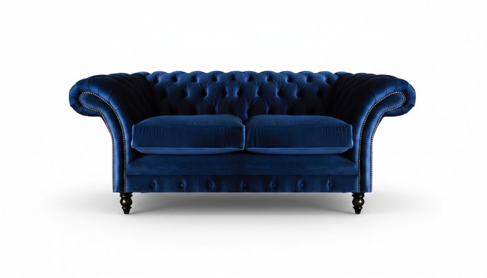 Wunnzëmmer Sofas Canapé Zwésëtzer Ariichtung Blo Chesterfield Nei