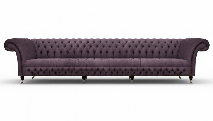 Luxus Polstermöbel Chesterfield Véiersëtzer Sofa Couch Stoff Wunnzëmmer
