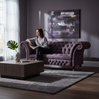 Chesterfield Fauteuil Polstermeubel Wunnzëmmer Polstersëtz Luxus Stoff Nei