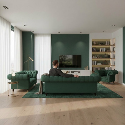 Wunnzëmmer Set 3tlg Sofagarnitur Luxus Sofas Nei Polstermöbel Textil