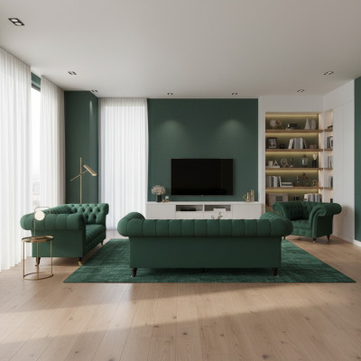 Wunnzëmmer Set 3tlg Sofagarnitur Luxus Sofas Nei Polstermöbel Textil