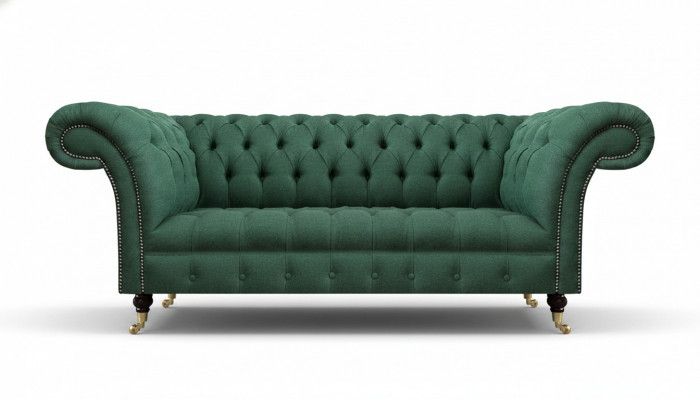 Luxus Dräisëtzer Sofa Couch Chesterfield Wunnzëmmer Gréng Polstersëtz Nei
