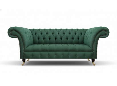 Luxus Dräisëtzer Sofa Couch Chesterfield Wunnzëmmer Gréng Polstersëtz Nei