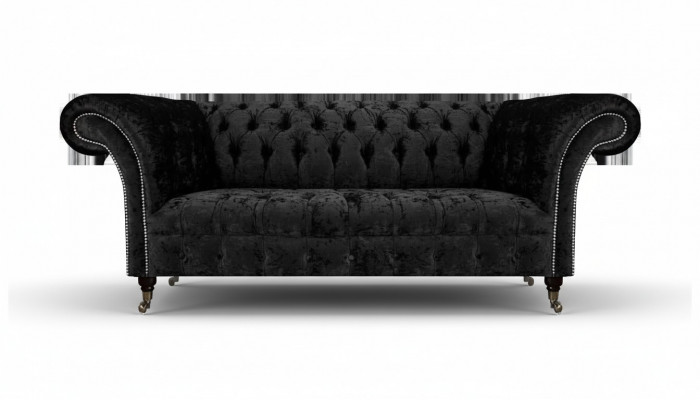 Luxus Dräisëtzer Canapé Couch Wunnzëmmer Chesterfield Stoff Polstermiewel