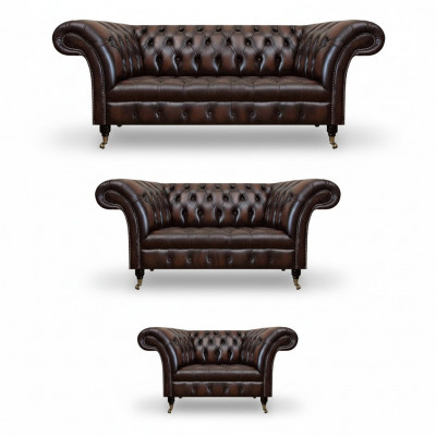Wunnzëmmer Polstermiwwelen Chesterfield Sofas Canapé Lieder Luxus Sofa Set.