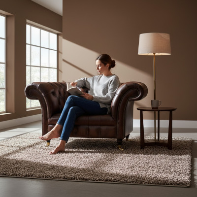 Luxus Neie Sëtz Wunnzëmmer Brong Sessell Ariichtung Polsterméier Chesterfield