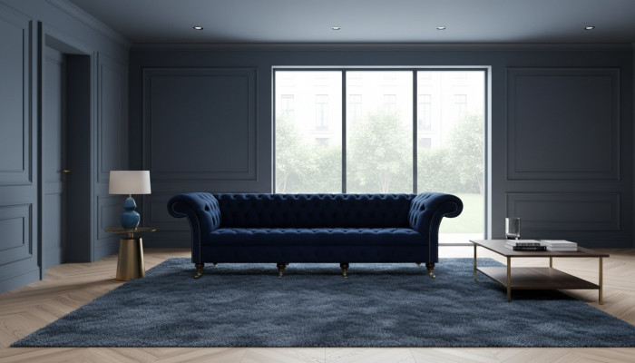Viersëtzer Canapé Couch Wunnzëmmer Chesterfield Polstermebel Design Ariichtung