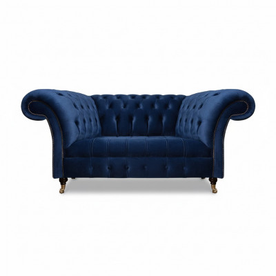 Sofa Zweisëtzercouch Polstermébel Chesterfield Textil Blo Design Nei
