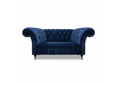 Sofa Zweisëtzercouch Polstermébel Chesterfield Textil Blo Design Nei