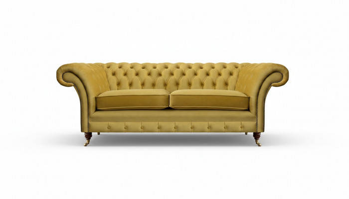 Canapé Canapé Zweesëtzer Luxus Ariichtung Giel Chesterfield Stuff