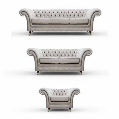 Wunnzëmmer Sofas Komplett Fauteuil Luxus Sëtz Grom Chesterfield Polstermöbel