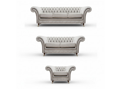 Wunnzëmmer Sofas Komplett Fauteuil Luxus Sëtz Grom Chesterfield Polstermöbel