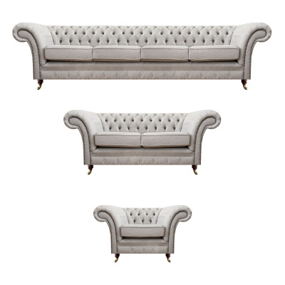Chesterfield Grou Set Luxus Polstermiwwelen Sofae Komplette Wunnzëmmer