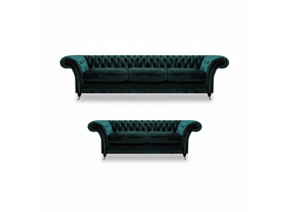 Komplett Miwwelen Wunnzëmmer Sofas 3+2 Sofagarnitur Couchen Chesterfield