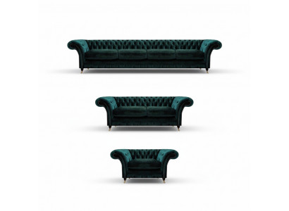 Sëtzgrupp Luxus Stoff Komplett Sofa Wunnzëmmer Sesselen Nei Couchen