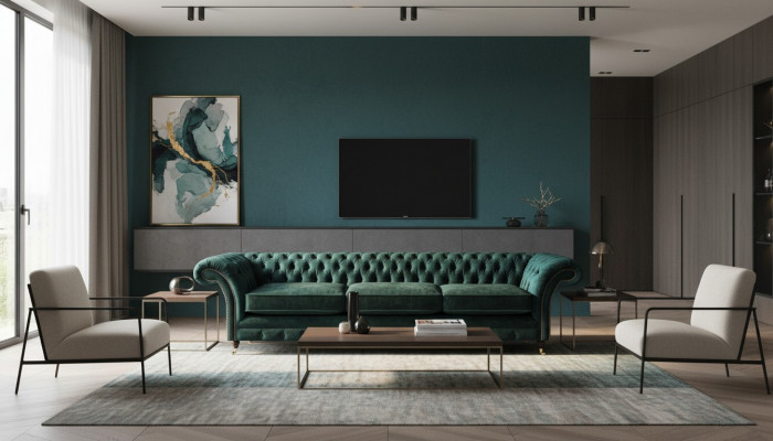 Chesterfield Miwwelen Wunnzëmmer Sofa Couch Drësëtz Einrichtungsstück Polstermeubel