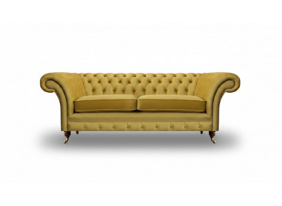 Luxus Sofa Zweisëtzer Stoff Couch Wunnzëmmer Chesterfield Polstermöbel