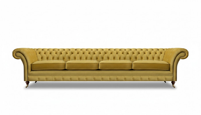 Wunnzëmmer Giel Canapé Véiersëtzer Couch Chesterfield Polstersëtz Ariichtung