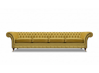 Wunnzëmmer Giel Canapé Véiersëtzer Couch Chesterfield Polstersëtz Ariichtung
