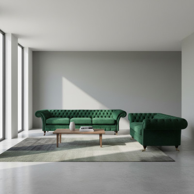 2-teillegt Sofa-Set Chesterfield Sofae Wunnzëmmer Sofaen 3+2 Polstermiwwele