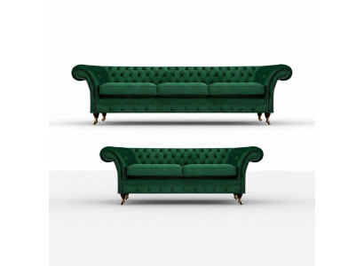 2-teillegt Sofa-Set Chesterfield Sofae Wunnzëmmer Sofaen 3+2 Polstermiwwele