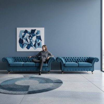 Sofagarnitur Chesterfield Stoffsofa Sofas Couch Polster Fotell Stotzenzëmmer