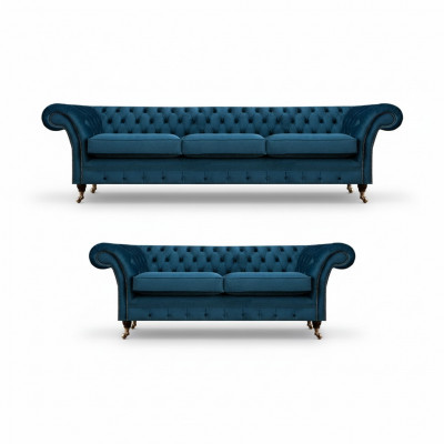 Sofagarnitur Chesterfield Stoffsofa Sofas Couch Polster Fotell Stotzenzëmmer