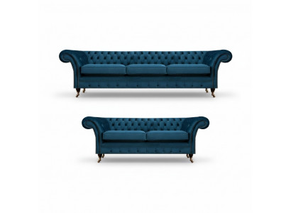Sofagarnitur Chesterfield Stoffsofa Sofas Couch Polster Fotell Stotzenzëmmer