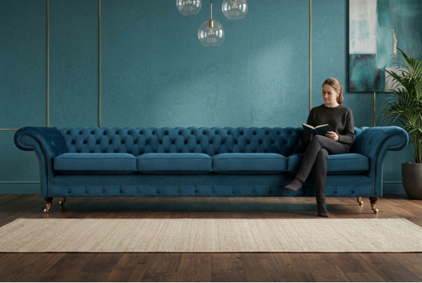 Wunnzëmmer Chesterfield Ariichtung Polstermebel Sofa Canapé Véiersëtzer Neien