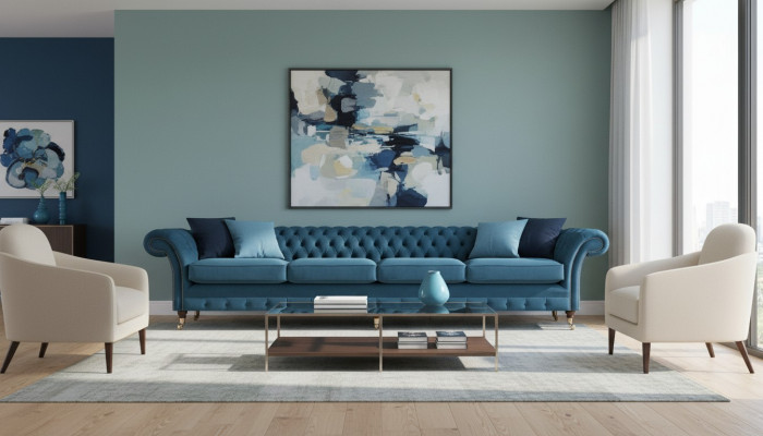 Wunnzëmmer Chesterfield Ariichtung Polstermebel Sofa Canapé Véiersëtzer Neien