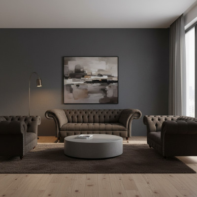 Luxus Komplett Designer Miwwel Set Polstermöbel 3-teiles Set Sofa Canapé