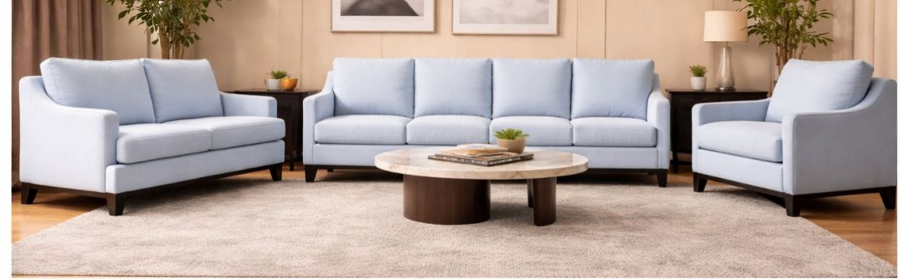 Wäiss Luxus Sofagarnitur 3tlg Komplett Sofaen Ariichtung Fauteuil Wunnzëmmer