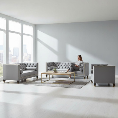 Sofagarnitur Designer Sofas Couch Wunnzëmmer Luxus 4+2+1 Canapé-Garnitur