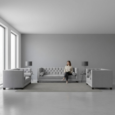 Luxus Wunnzëmmer Modern Sofa Set 2x Sofas Neien Fauteuil Garnituren