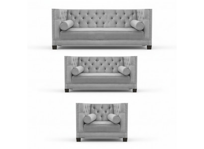 Wunnzëmmer Garnitur Luxus Textil Sofagarnitur 3-tëilech Modern Designer 4+2+1