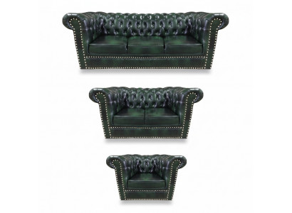 Canapé-Set 3 Deeler Wunnzëmmer 3+2+1 Moderne Design Sëtz Chesterfield