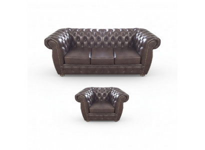 Braune Sofa Drësëtz Cauch Chesterfield Lieder Fauteuil Nei Miwwelen Sëtz Wunnzëmmer