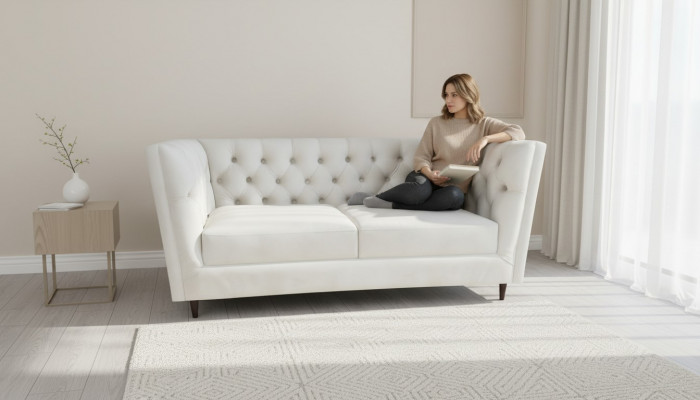 Wunnzëmmer Sofa Zweisëtzer Canapé Lieder Sofas Polstermoebel Chesterfield Set