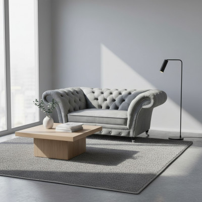 Wunnzëmmer Designer Fauteuil Gro Chesterfield Stoffsessel Luxus Polstermébel