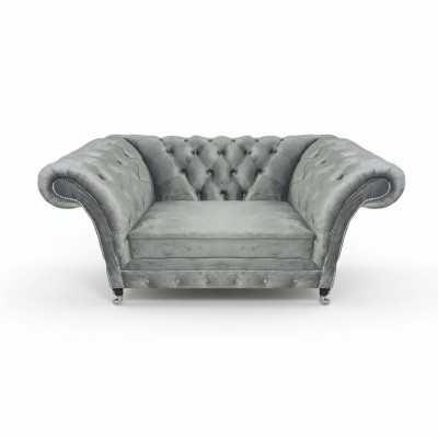 Wunnzëmmer Designer Fauteuil Gro Chesterfield Stoffsessel Luxus Polstermébel