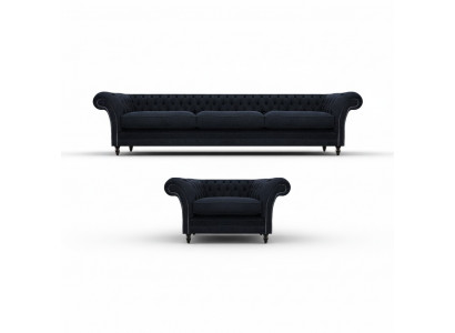 Designer Set Canapé Dräsëtz Canapé Garnitur Fotell Polstermébel Nei Chesterfield