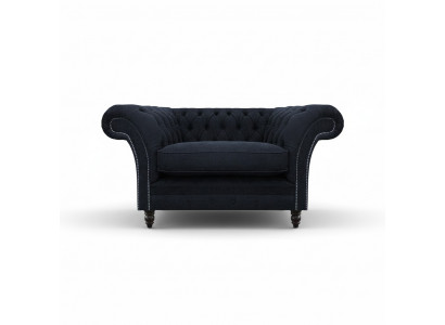 Wunnzëmmer Blo Designer Fauteuil Chesterfield Polstersëtz Ariichtung