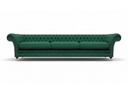 Wunnzëmmer Sofa Drësëtzer Couch Textil Stoff Ariichtung Luxus Chesterfield